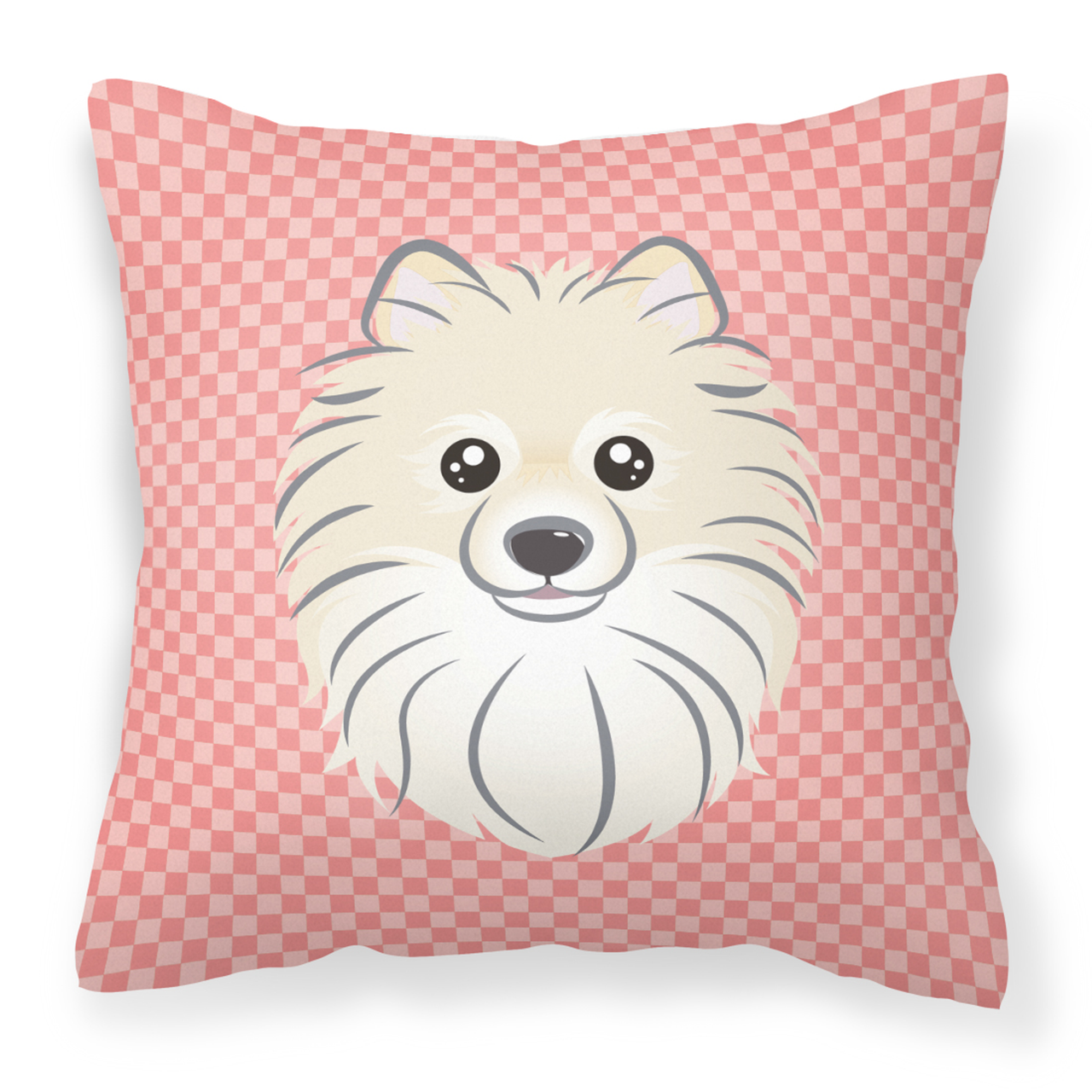 Dog Face Checkerboard Design Fabric Decorative Pillow - S000213B001695P043282V000