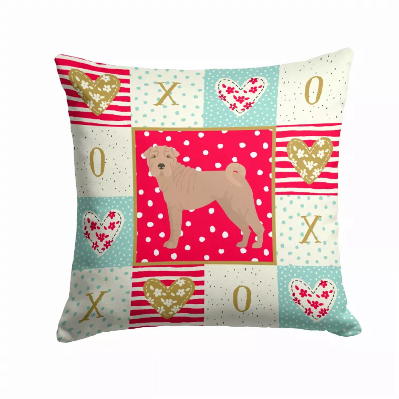 Love Design with Dog Fabric Decorative Pillow - S000213B001695P010423V000