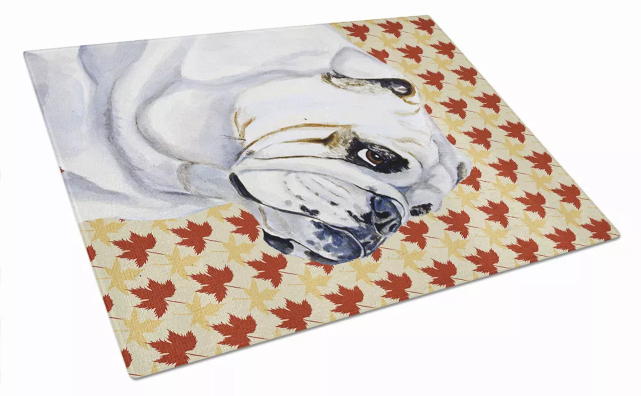 Fall Dog Print Glass Cutting Board Large - S000213B001695P054051V018