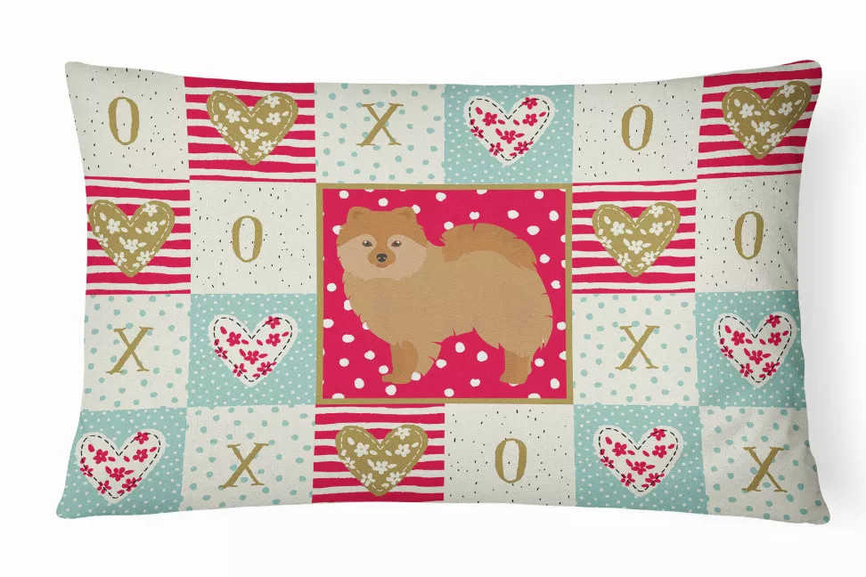 Dog Love Artwork Canvas Fabric Decorative Pillow - S000213B001695P018063V000