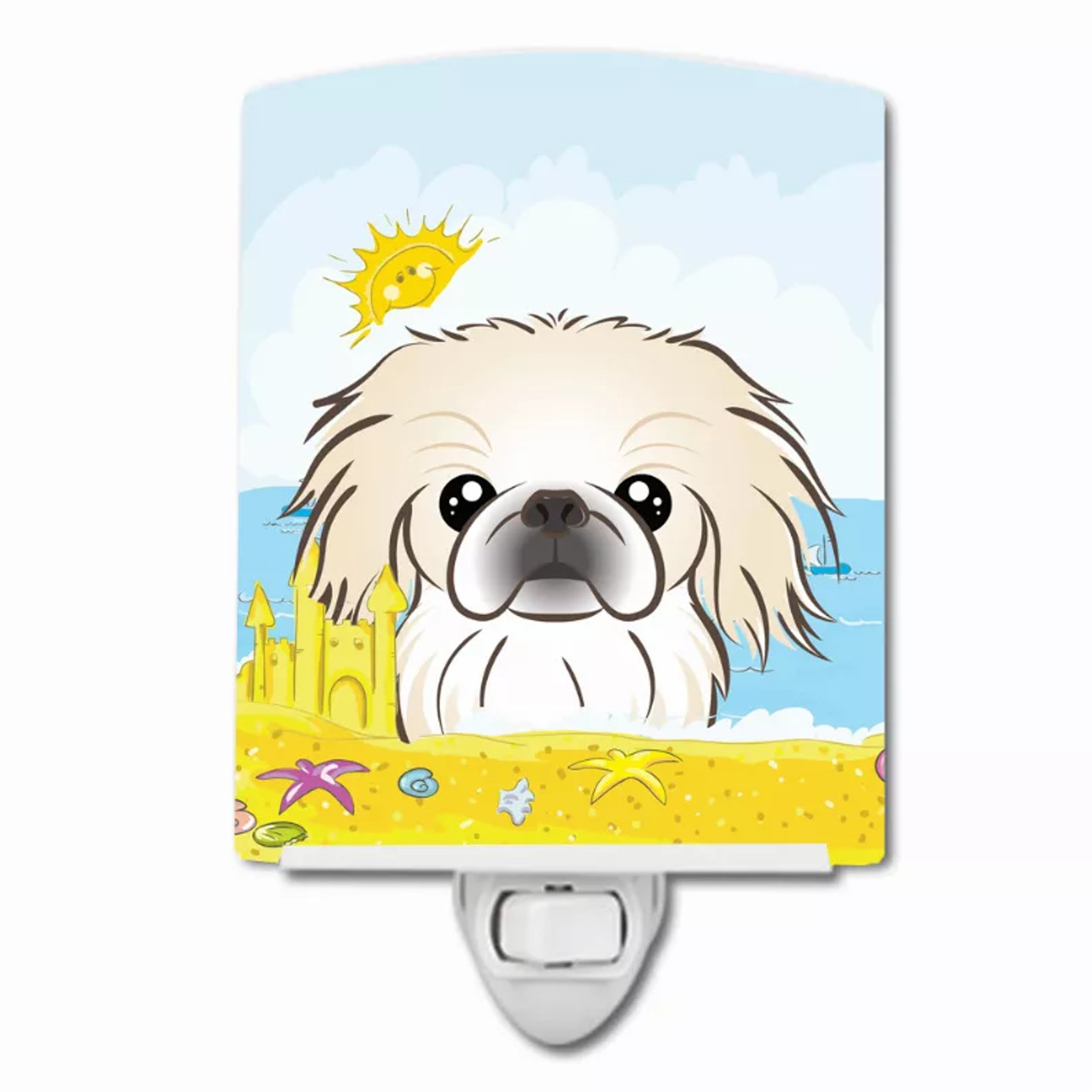 Summer Beach Design with Dog Ceramic Night Light - S000213B001695P099420V000