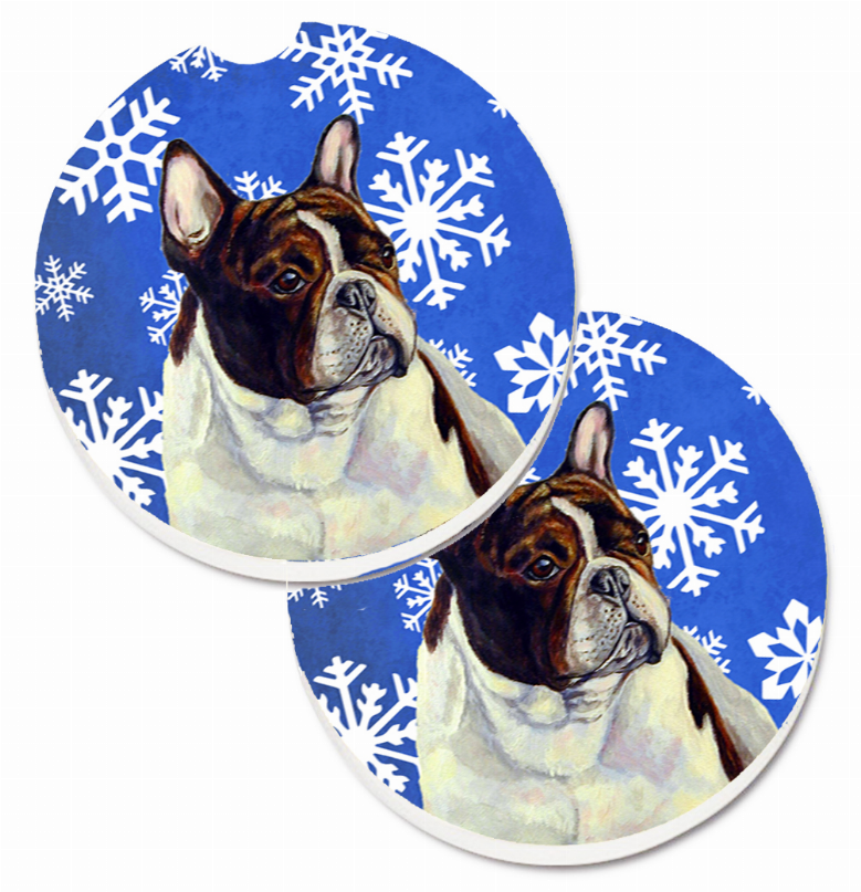 Dog Themed Holiday Christmas Cup Holder Car Coasters (Set of 2) - LH9292CARC