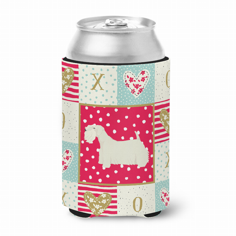 Patchwork Love with Dog Can or Bottle Hugger - CK5951CC