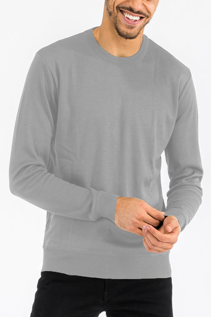Solid Knit Sweater - NR2011-HGREY-S