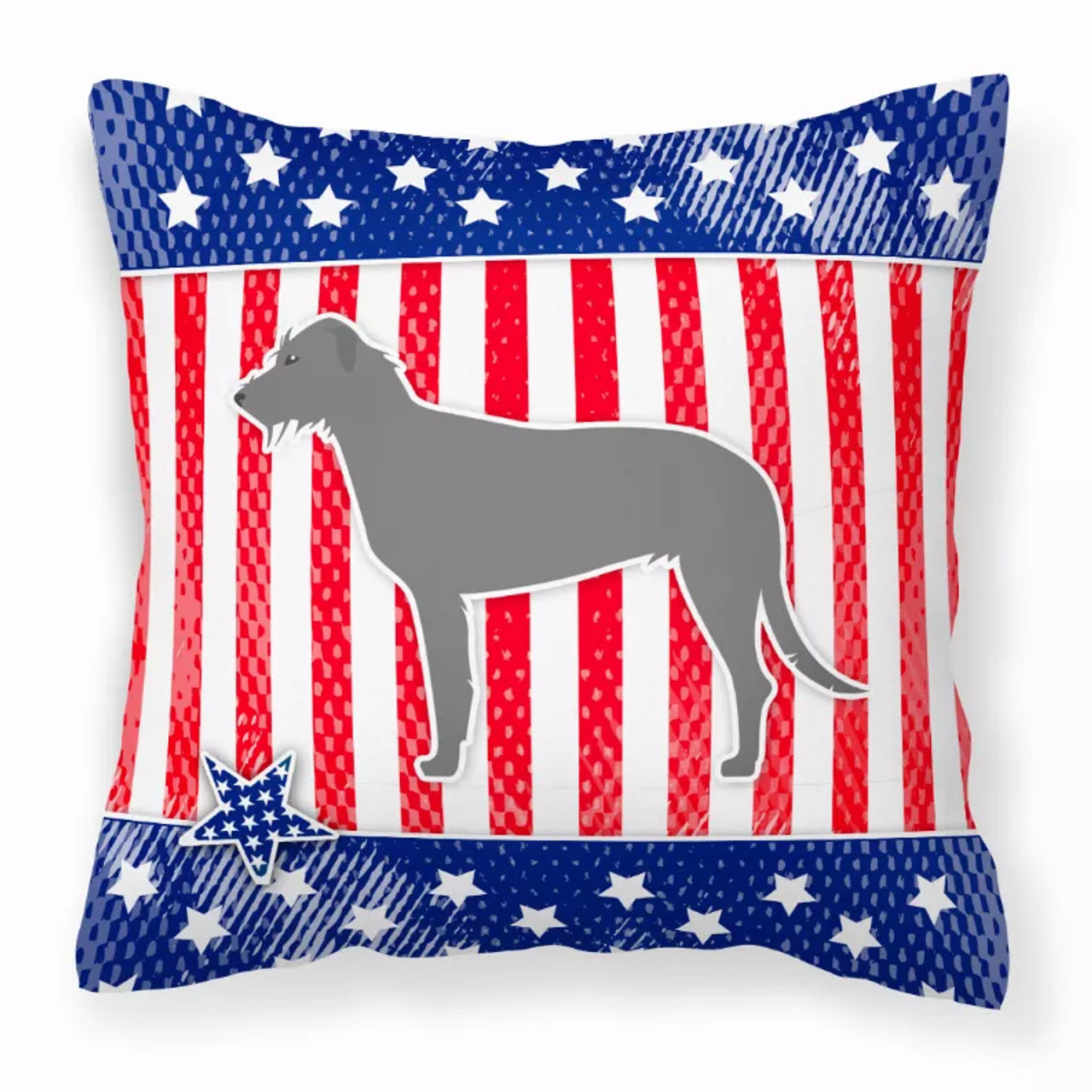 USA Patriotic With Dog Fabric Decorative Pillow - S000213B001695P073729V000