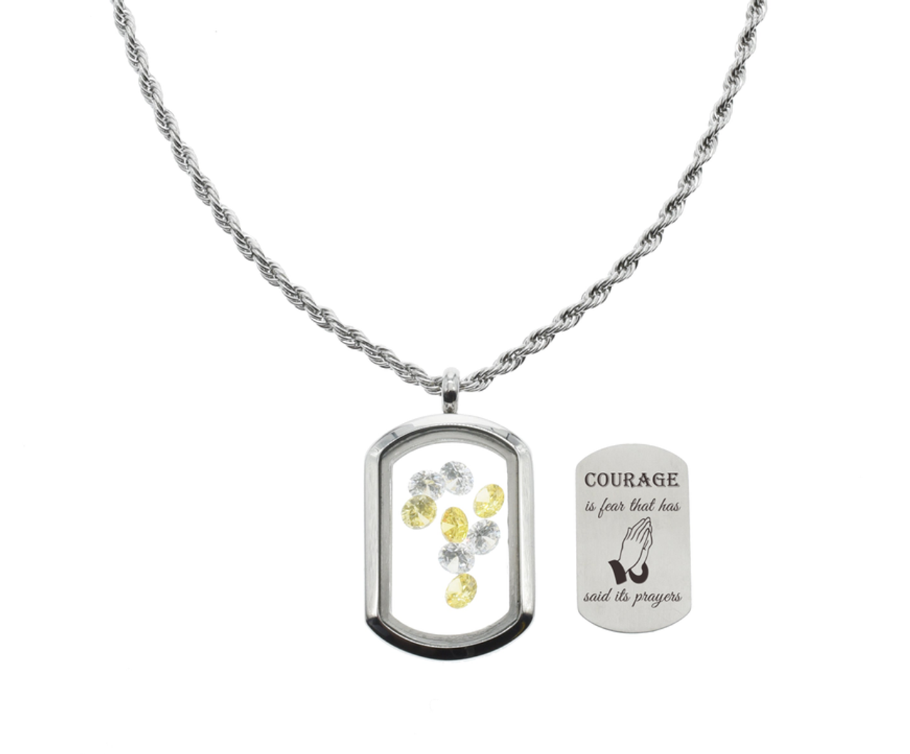 Inspirational Tag Lockets With High Grade Cubic Zirconia By Pink Box - PinkBox-6-000608