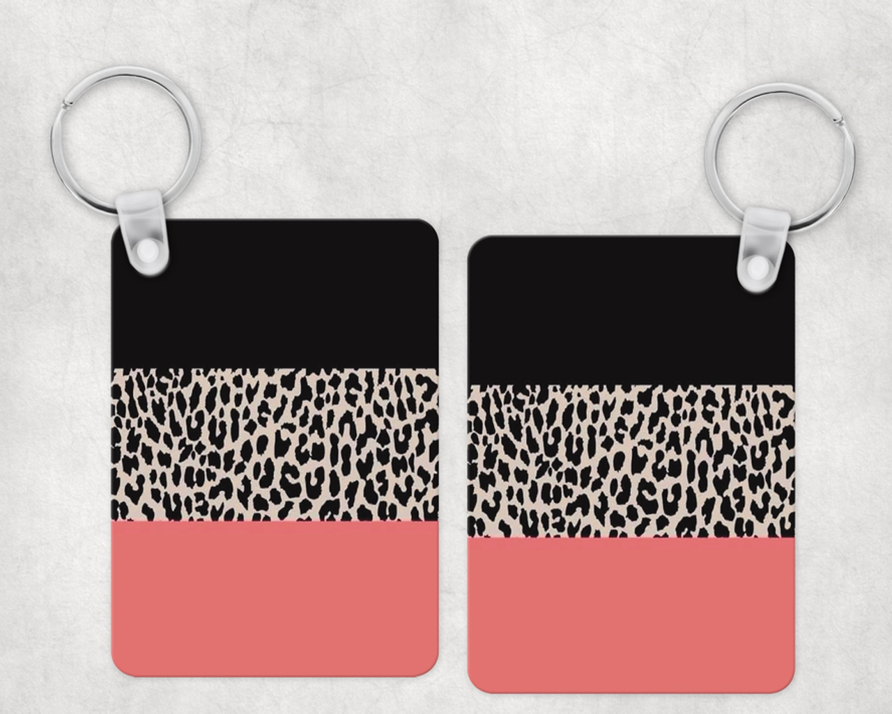 Leopard Print Color Block Keychain