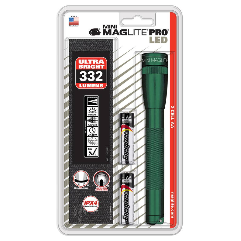 MAGLITE Mini Maglite Pro LED 2 AA Holster Pack Dark Green Flashlight