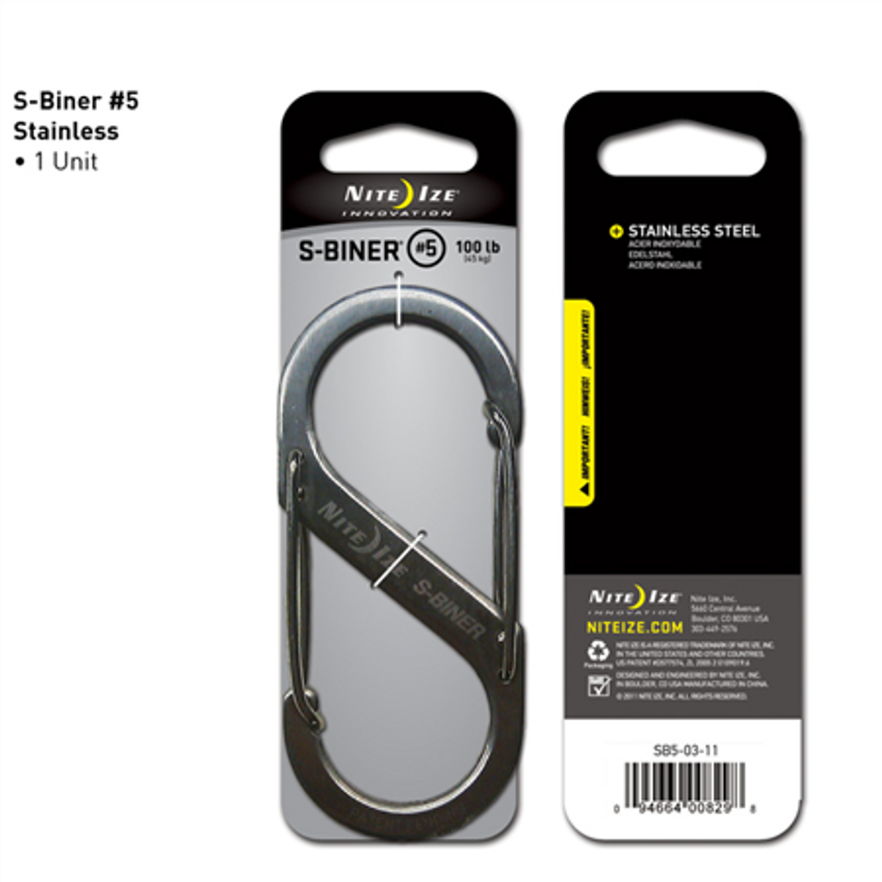 Dual Carabiner Stainless Steel - NISB5-03-11