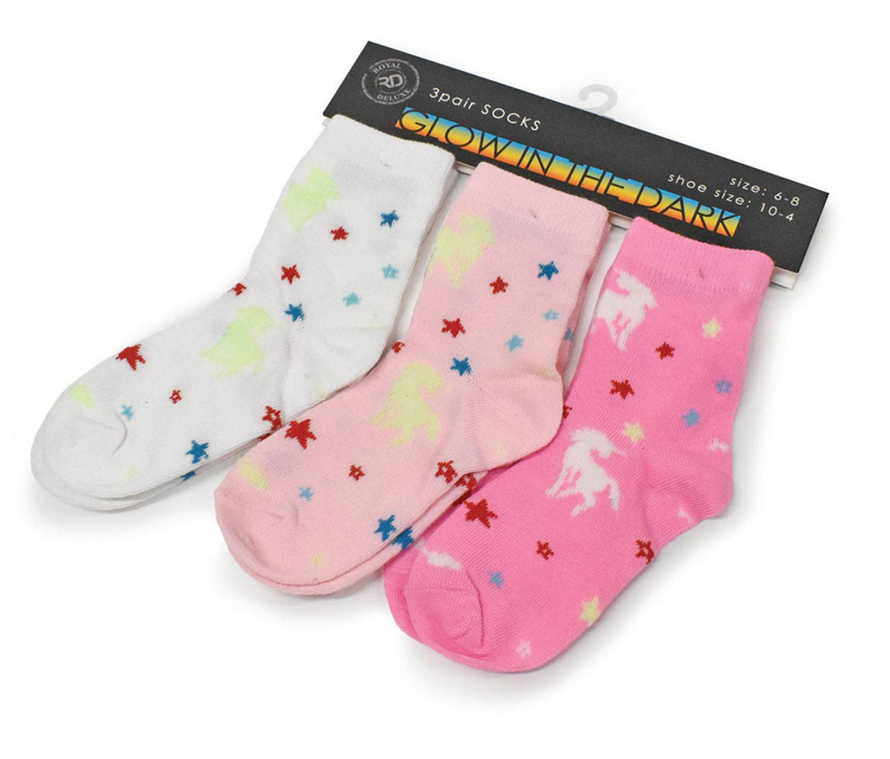 3-Pairs Kids Glow in the Dark Socks - 3-SXMERM