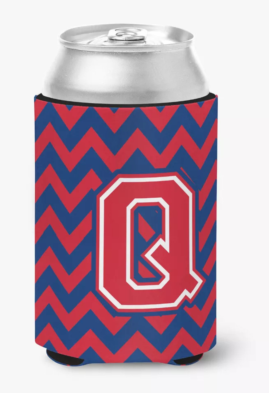 Monogram Letter Chevron Can or Bottle Hugger - CJ1054-QCC