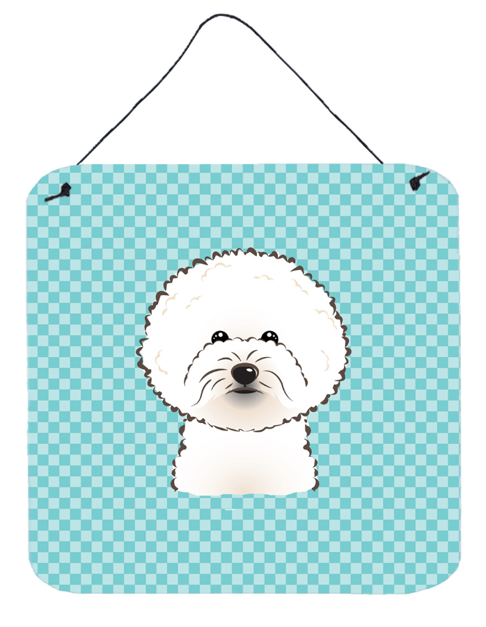 Checkerboard Design with Dog Wall or Door Hanging Prints - BB1155DS66