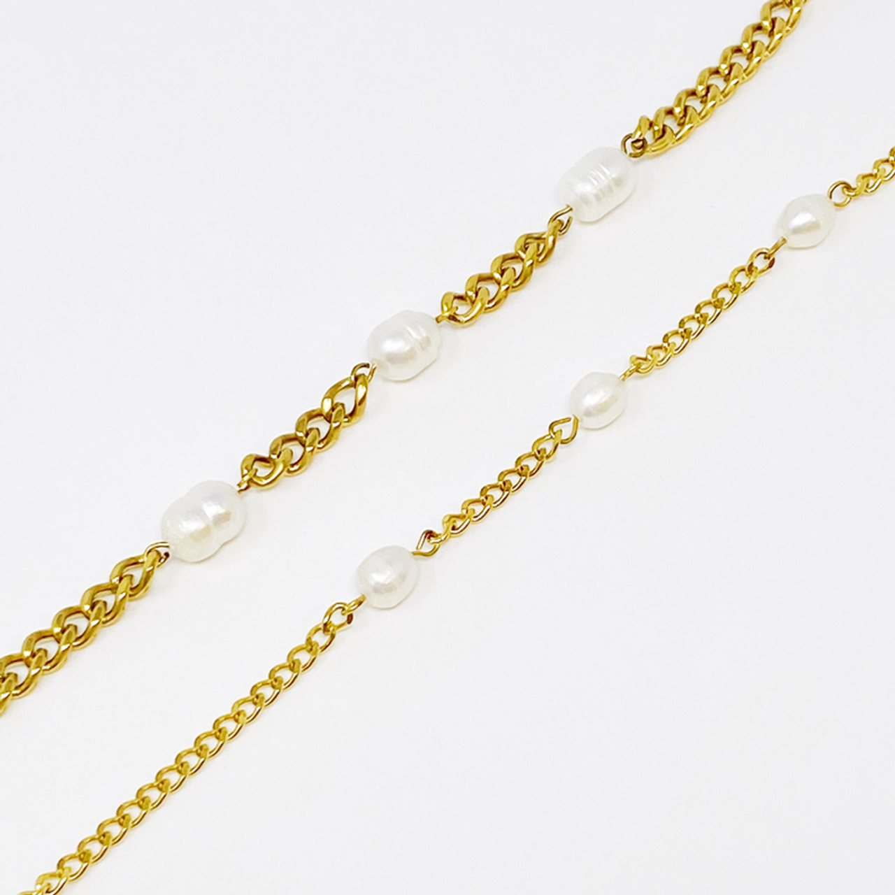 Freshwater Pearls On Chain Bracelet - Z1-1023-ZA0171-1