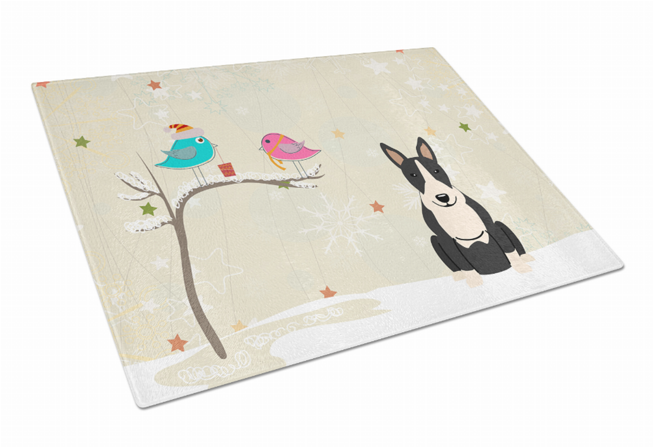 Christmas Presents Dog Print Glass Cutting Board Large - BB2605LCB