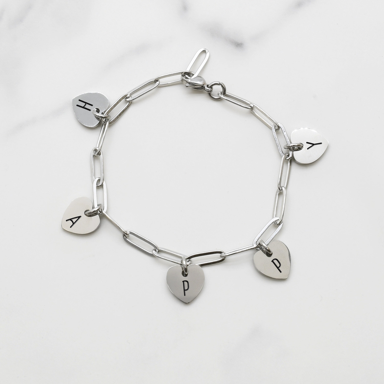 Fully Adjustable Inspirational Heart Charmed Bracelets - PinkBox3-4474