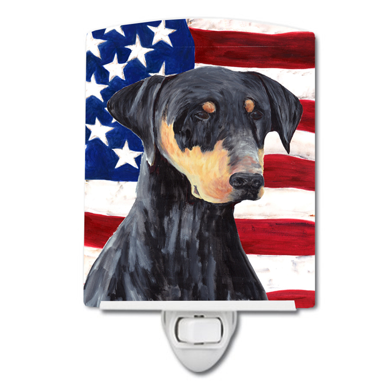 USA American Flag with Dog Ceramic Night Light - S000213B001695P103148V000