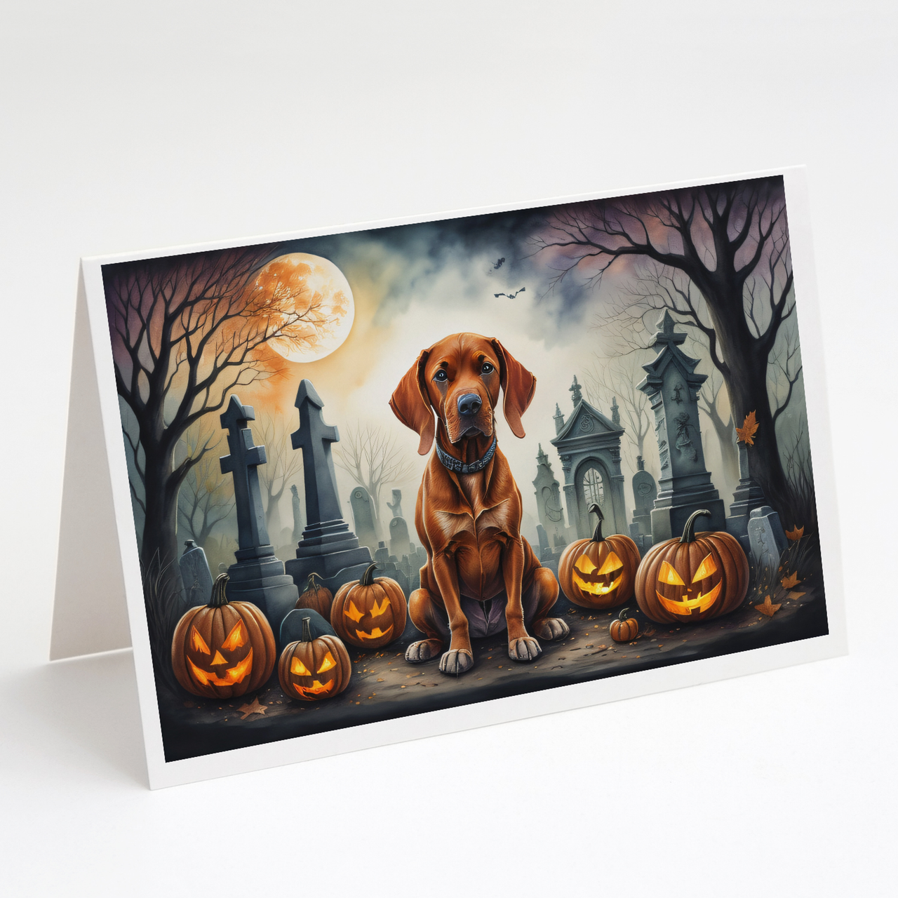 Vizsla Spooky Halloween Greeting Cards Pack of 8