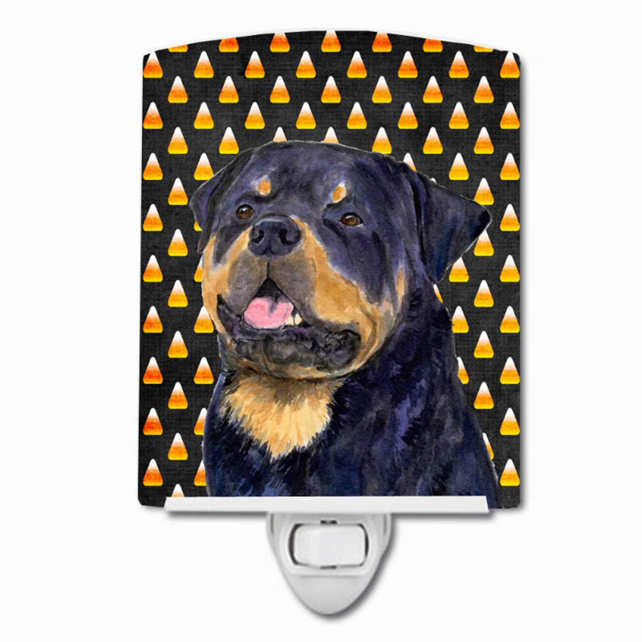 Candy Corn Halloween Dog Art Portrait Ceramic Night Light - SS4317CNL