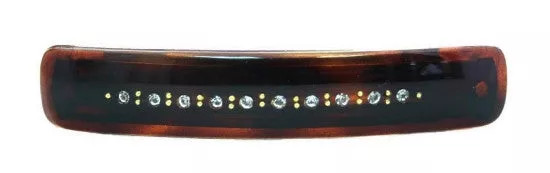 Tortoise Shell Barrette With 12 Stones - 807-02