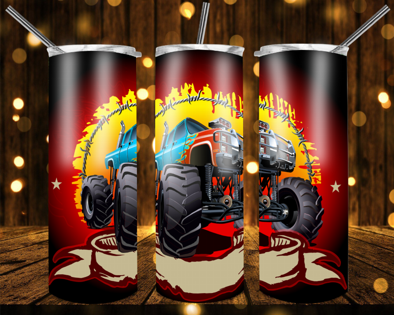 20oz Dad Monster Truck Tumbler - 177300015116