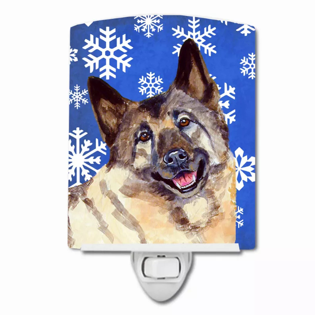 Snowflakes Holiday Dog Art Ceramic Night Light - S000213B001695P102862V000