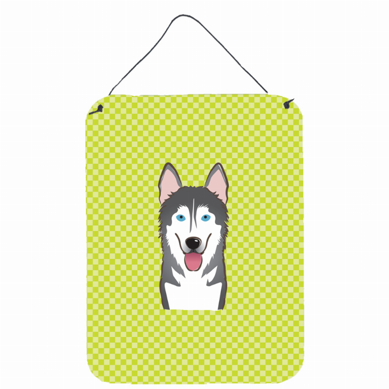 Checkerboard Design with Dog Wall or Door Hanging Prints - BB1280DS1216