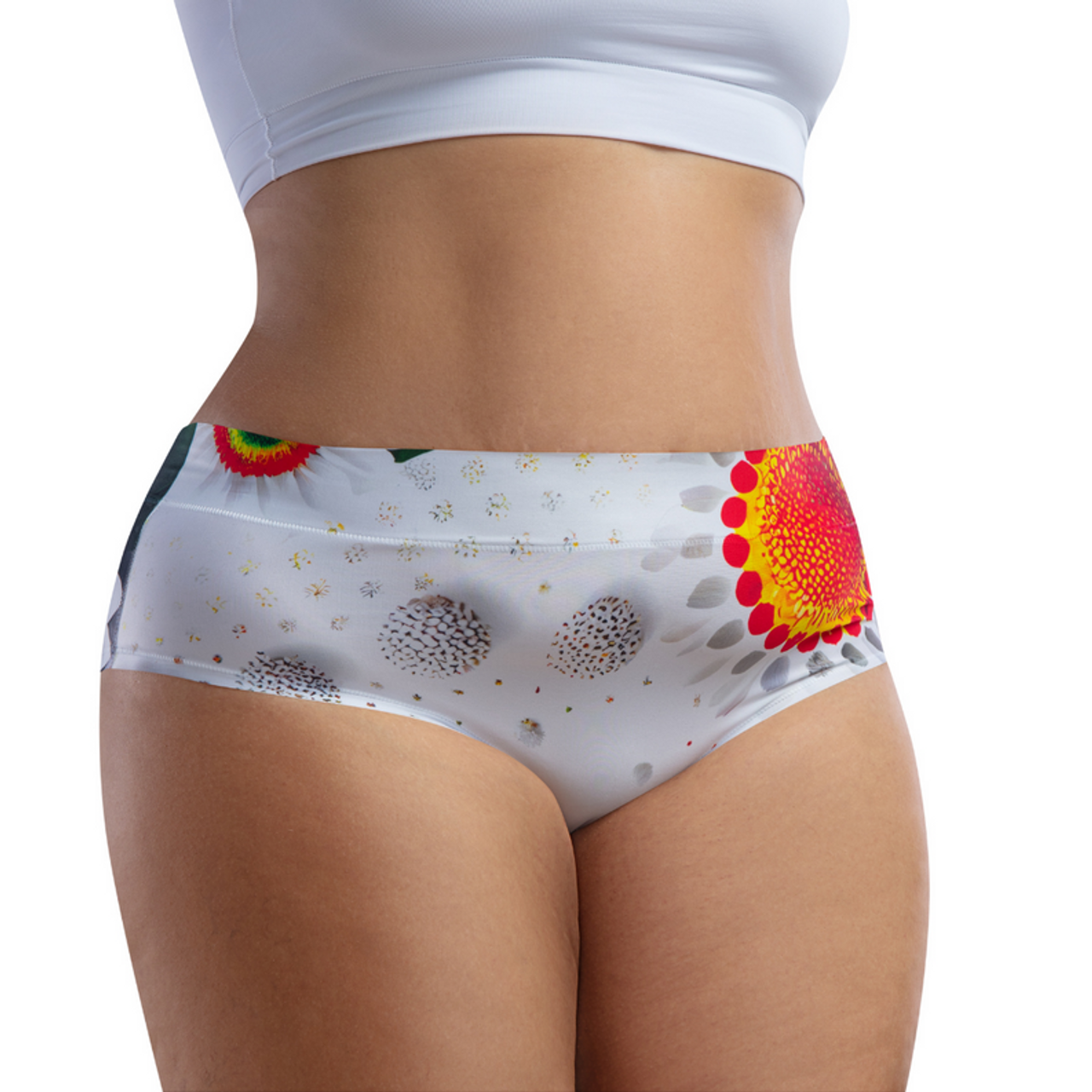 mememe DAISY Tangelo QUEEN SIZE HIGH WAISTED BRIEF Panty for Women