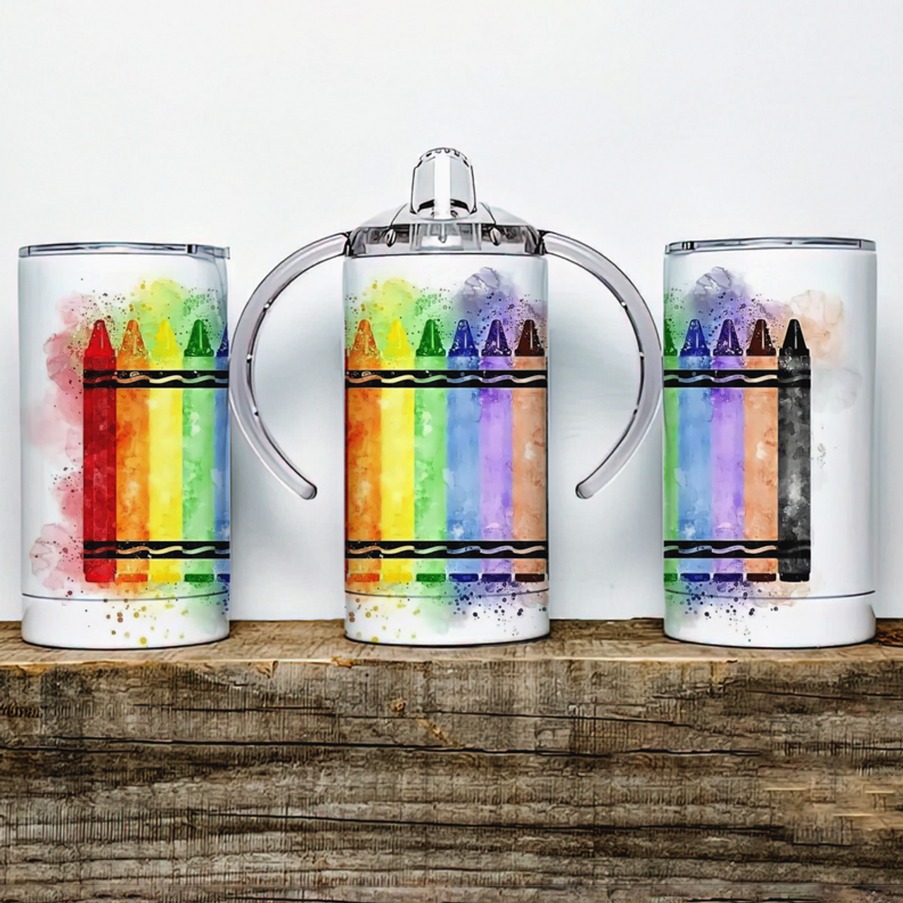 Crayons Insulated Kids Dual Lid Sippy Cup Tumbler