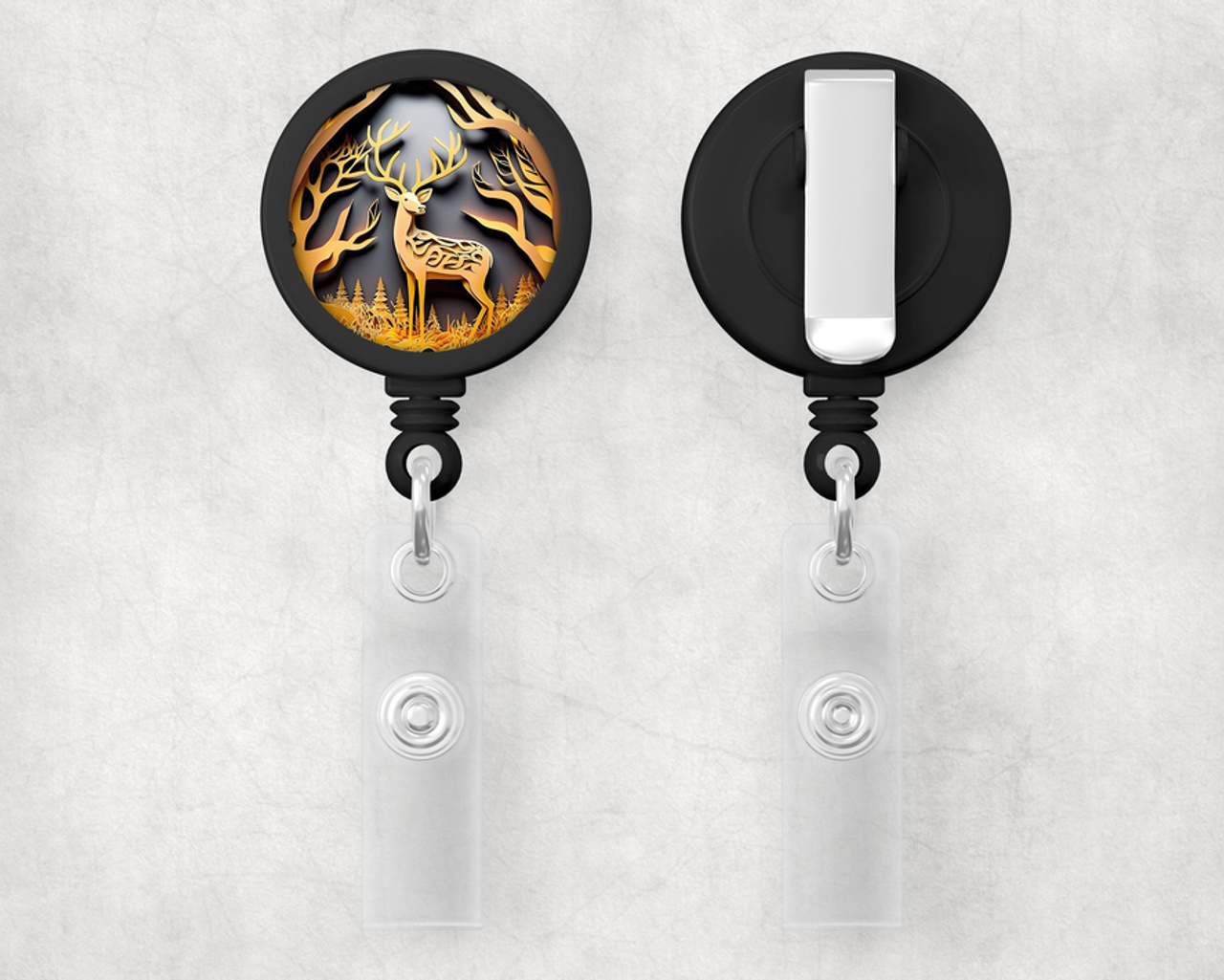 Deer 1" Retractable Badge Reel