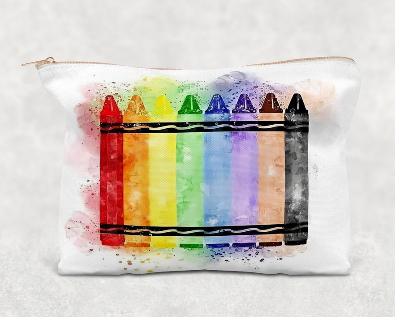 Crayons  Printed Canvas Zipper Bag