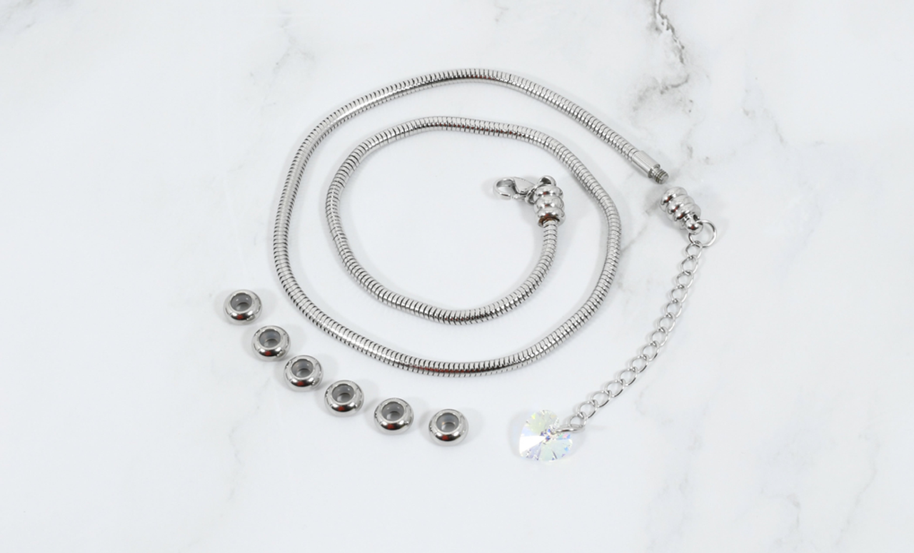 Adjustable DIY Round Necklace With Austrian Crystals By Pink Box - DIYNECKRNDLGCBL6STOP