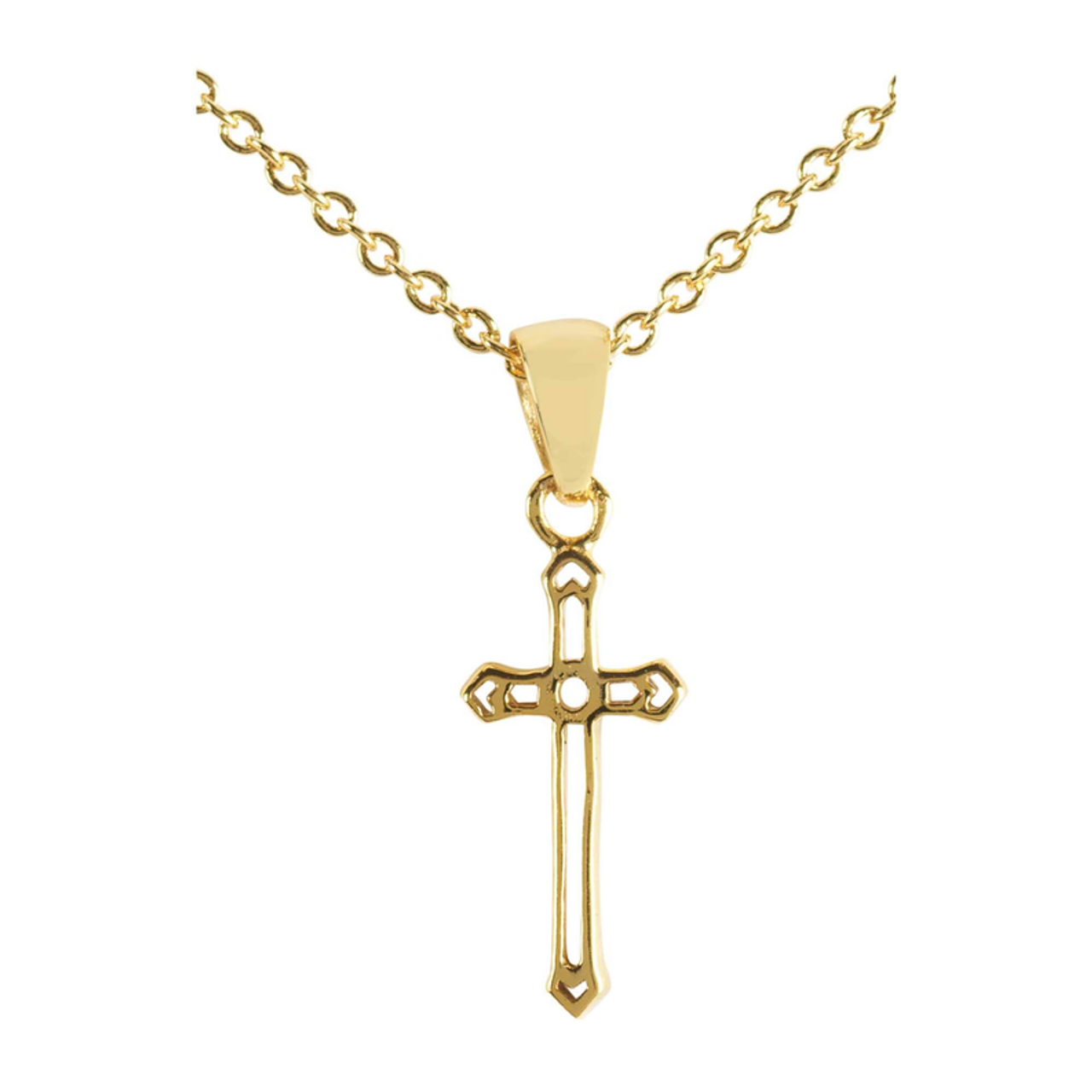 Necklace Mini Thin Cross Plated