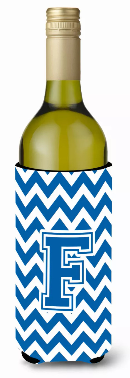Monogram Letter Chevron Wine Bottle Hugger - CJ1056-FLITERK