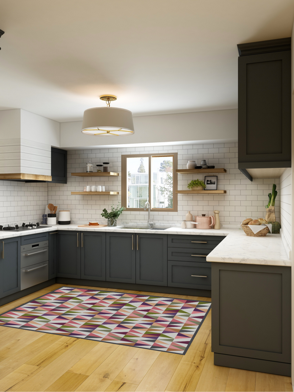 'Grand Teton' Multi-Color Geometric Non-Slip Indoor/Outdoor Rug - GRNDTTN-3X5