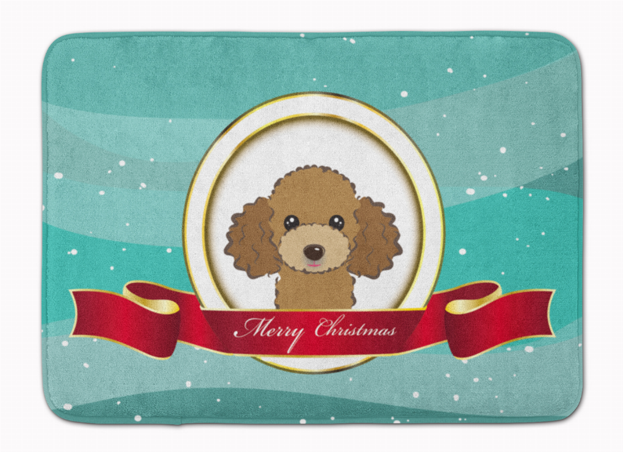 Merry Christmas Dog Art Machine Washable Memory Foam Mat - S000213B001695P077356V054