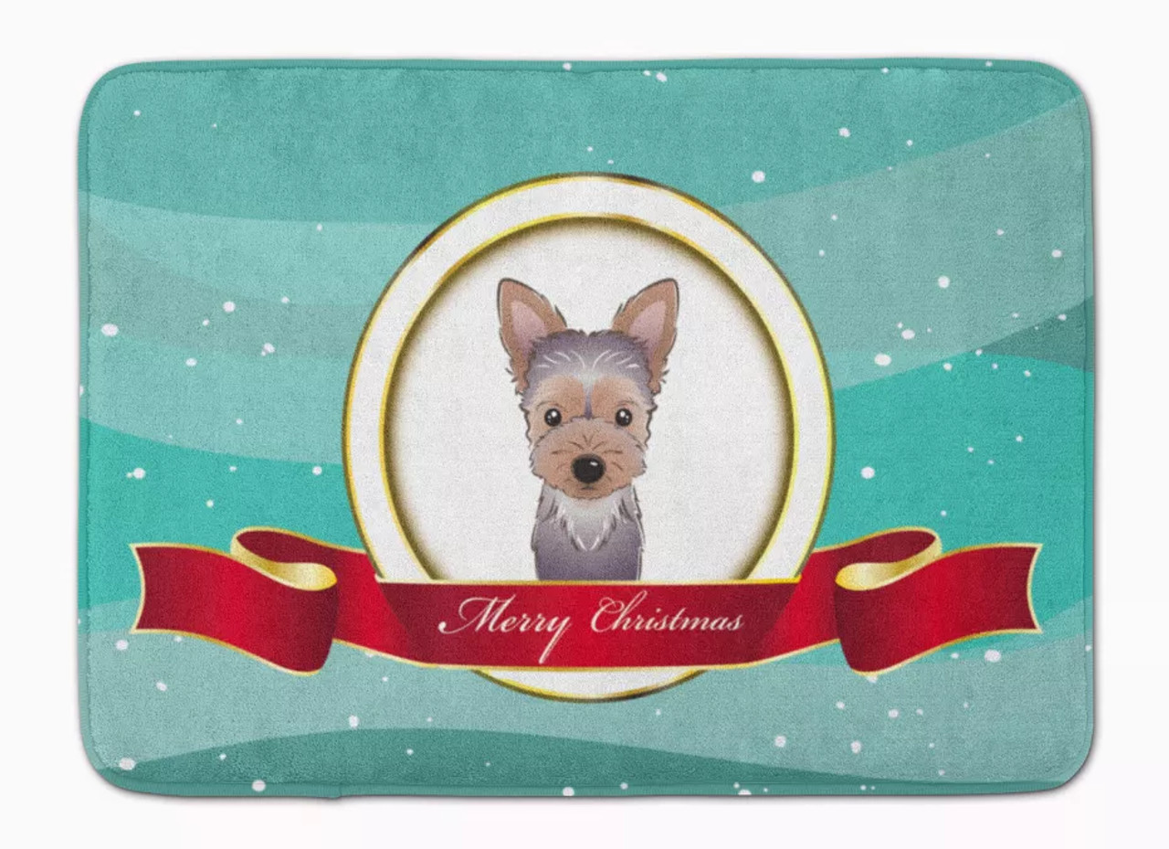 Merry Christmas Dog Art Machine Washable Memory Foam Mat - S000213B001695P077356V031