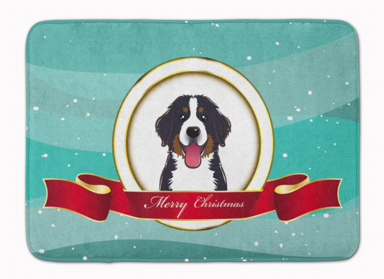 Merry Christmas Dog Art Machine Washable Memory Foam Mat - S000213B001695P077356V036