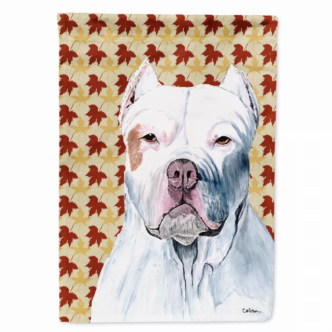 Fall Leaves with Dog Portrait Flag Garden Size - S000213B001695P120197V000