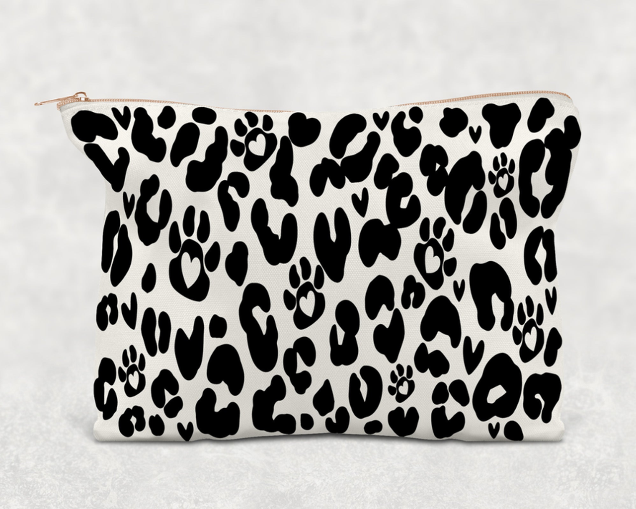 Leopard Paw Prints  Printed Canvas Zipper Bag