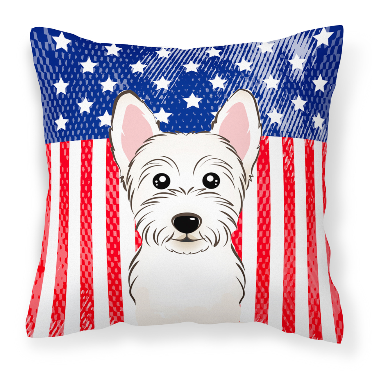 American Flag and Dog Fabric Decorative Pillow - S000213B001695P064318V000