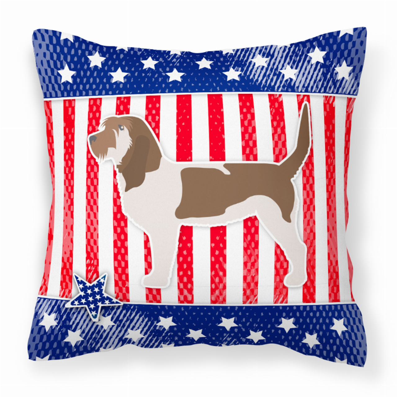 USA Patriotic With Dog Fabric Decorative Pillow - S000213B001695P073716V000