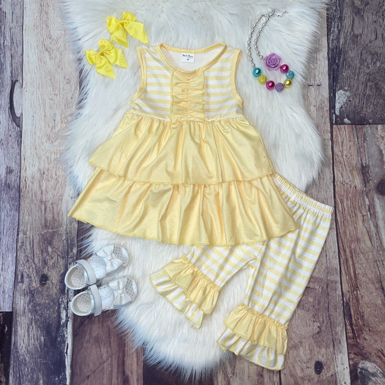 Spring Stripes Tunic & Capris Set - 14057-SET-4T