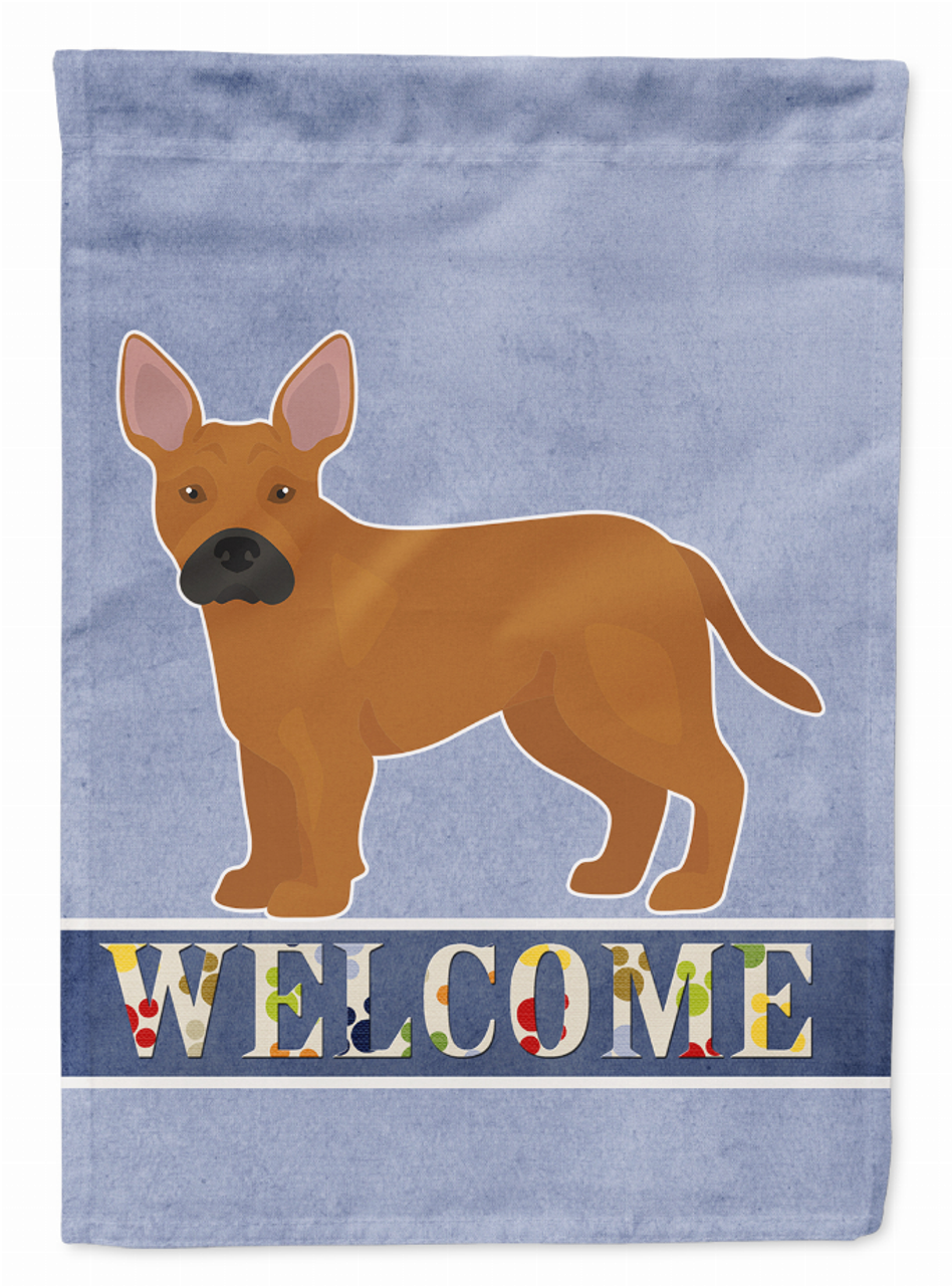 Tan French Bulldog Pit Bull Mix Welcome Flag Garden Size