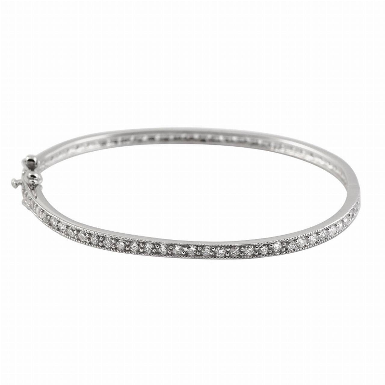 Collette Z Sterling Silver Cubic Zirconia Bangle