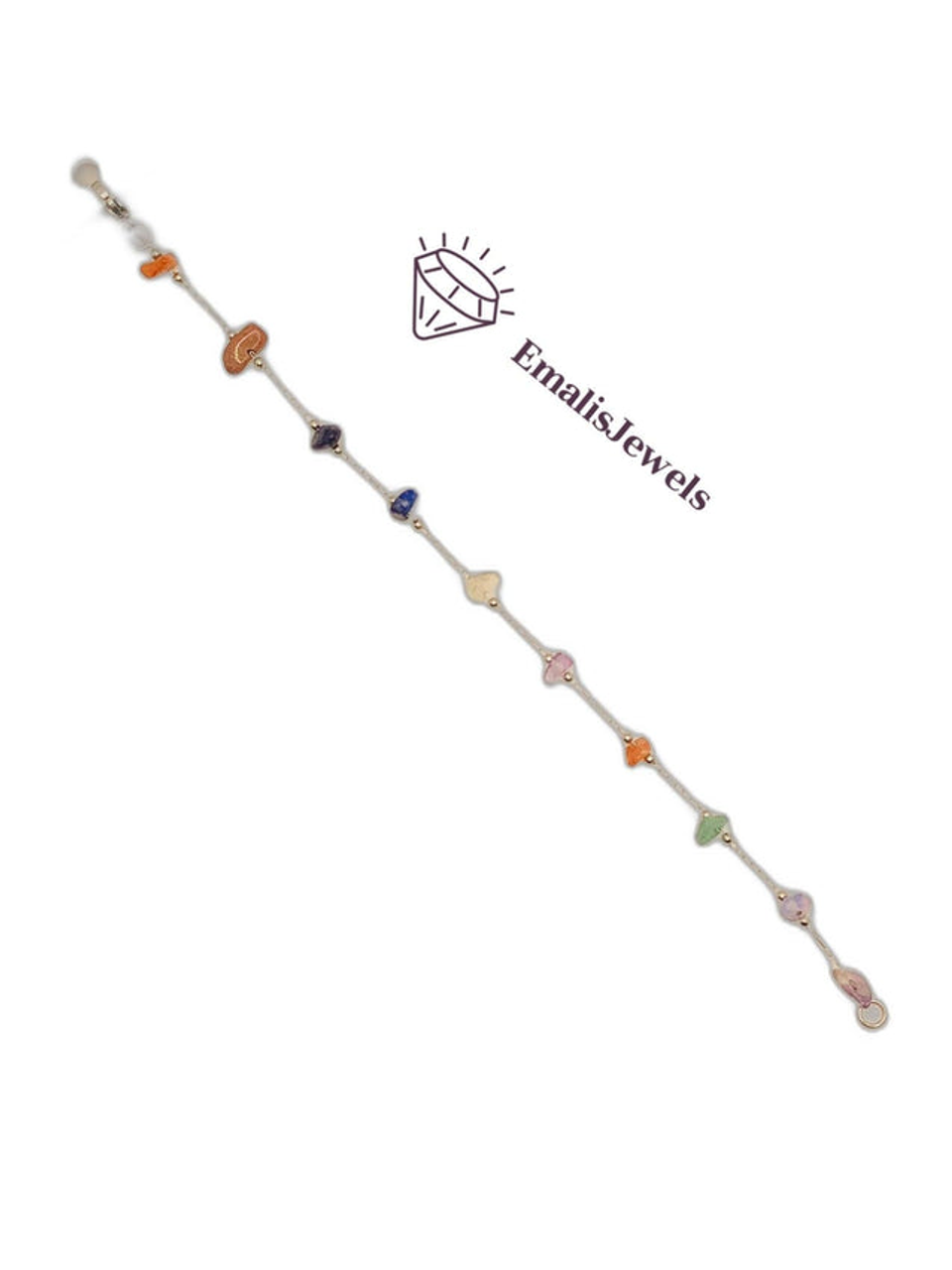 Handmade Stone Bracelets with Stainless Steel Gold overlay Chain