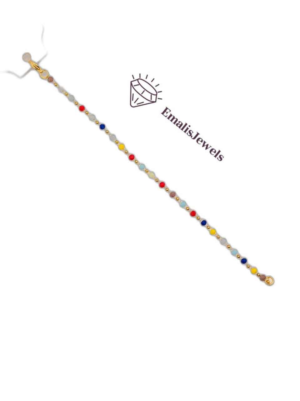 Handmade Stone Bracelets with Stainless Steel Gold overlay Chain - AMTHYSTSBCLT