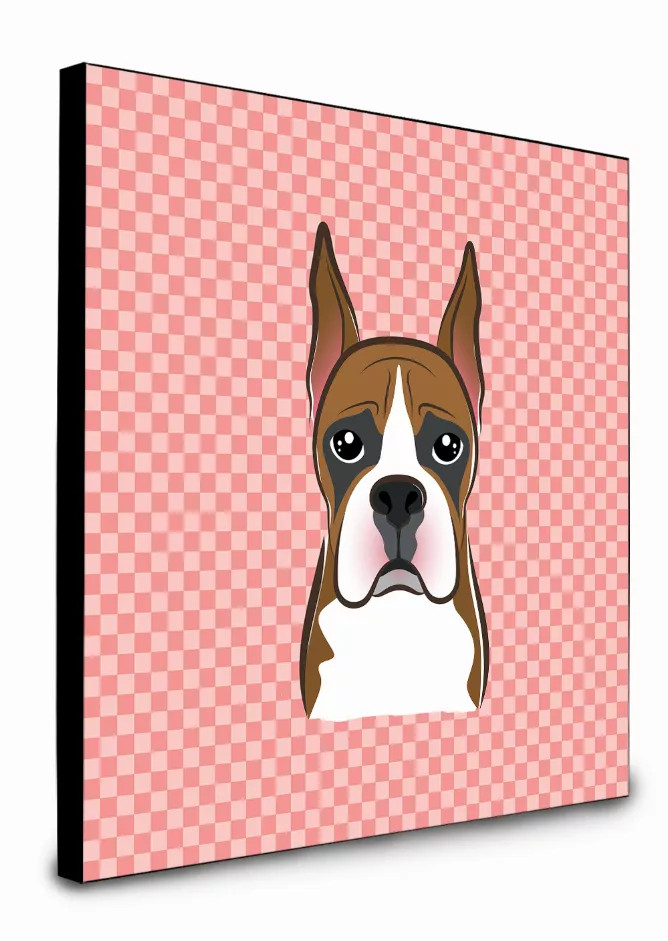 Checkerboard Design with Dog Wall or Door Hanging Prints - S000213B001695P014369V000