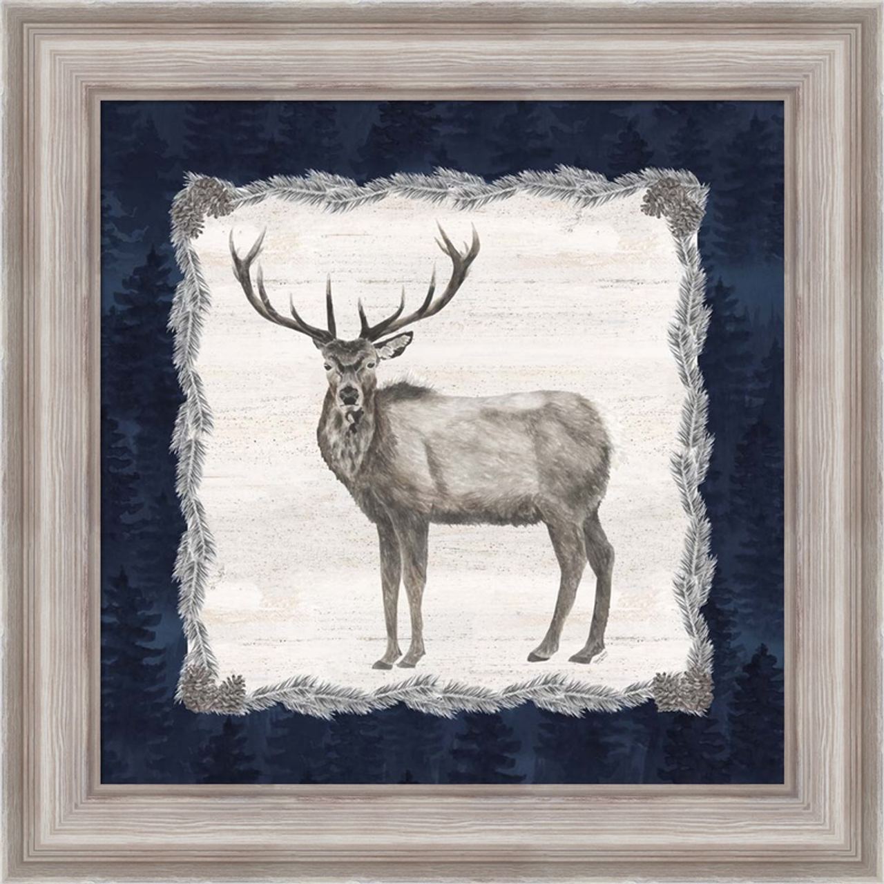 Blue Cliff Mountains III-Elk by Tara Reed, Framed Wall Art