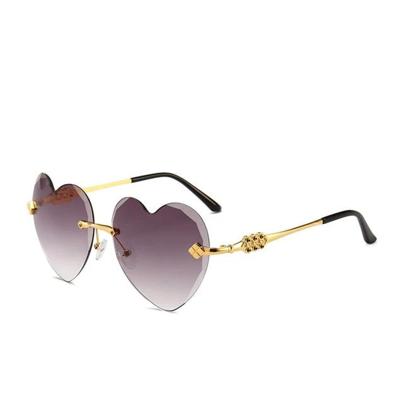 Rimless Style Heart Shape Sunglasses - 22512393c1