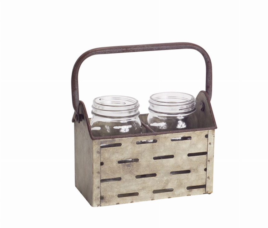 Jar x2 in Metal Holder (Set of 2)